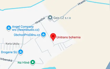 Map showing the Unitrans Bohemia office in České Budějovice