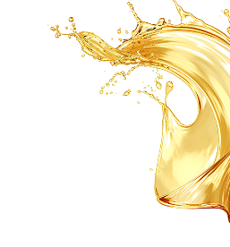 Golden food-grade liquid splash